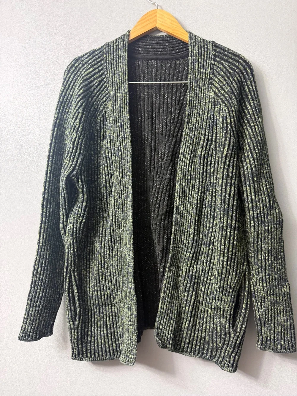 Lululemon cotton-cashmere blend sweater chunky ribbed knit cardigan jacket 8